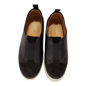 Vionic Zinah Black Leather Slip-On Sneakers Women's Size 9